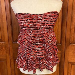 Island Escape Ruffled Tankini Top Size 8